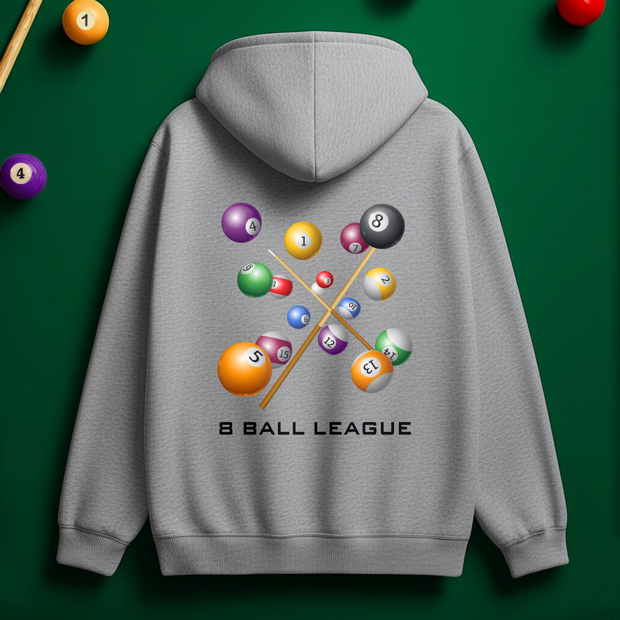 8 Ball League Hoodie – Play Hard, Win Big