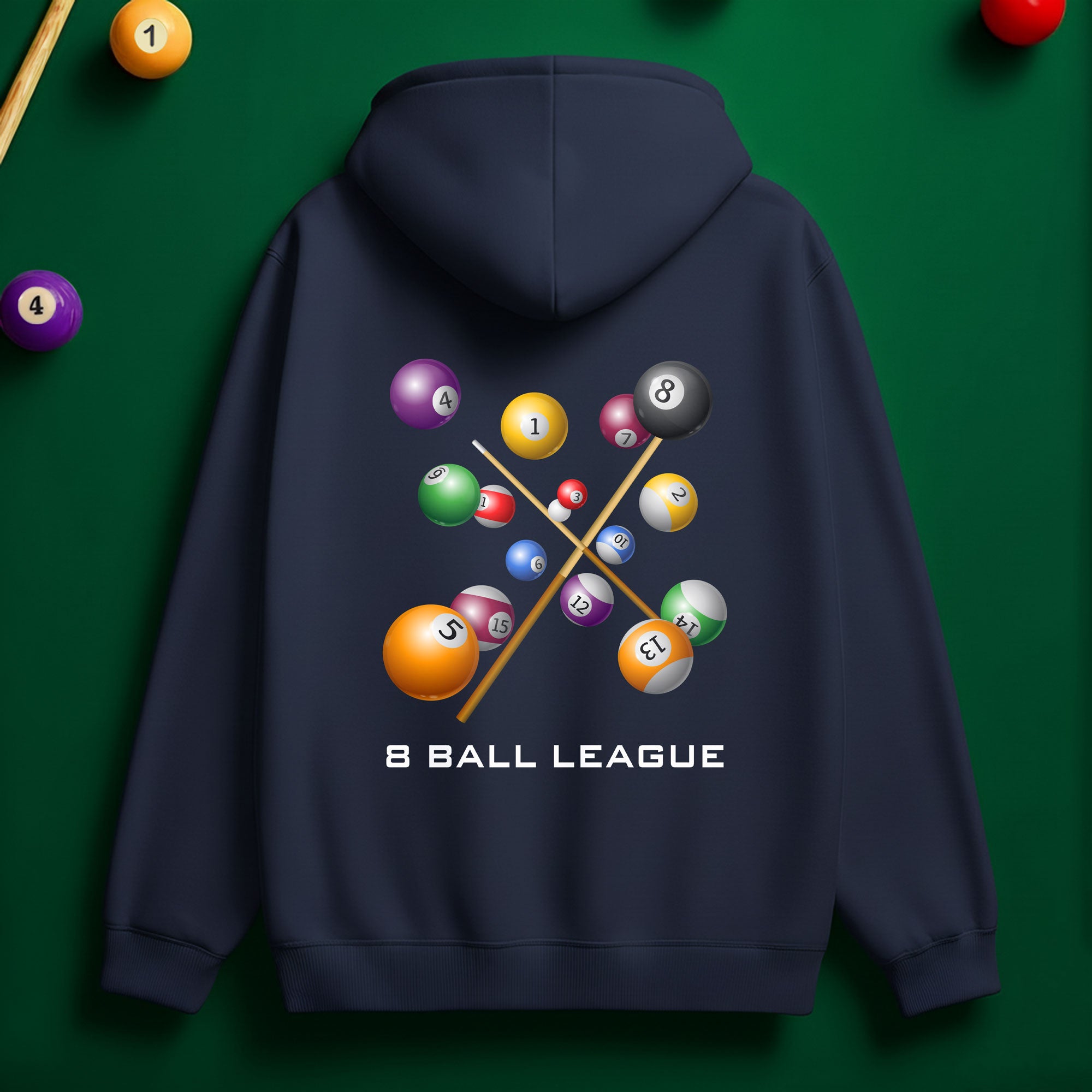 8 Ball League Hoodie – Play Hard, Win Big