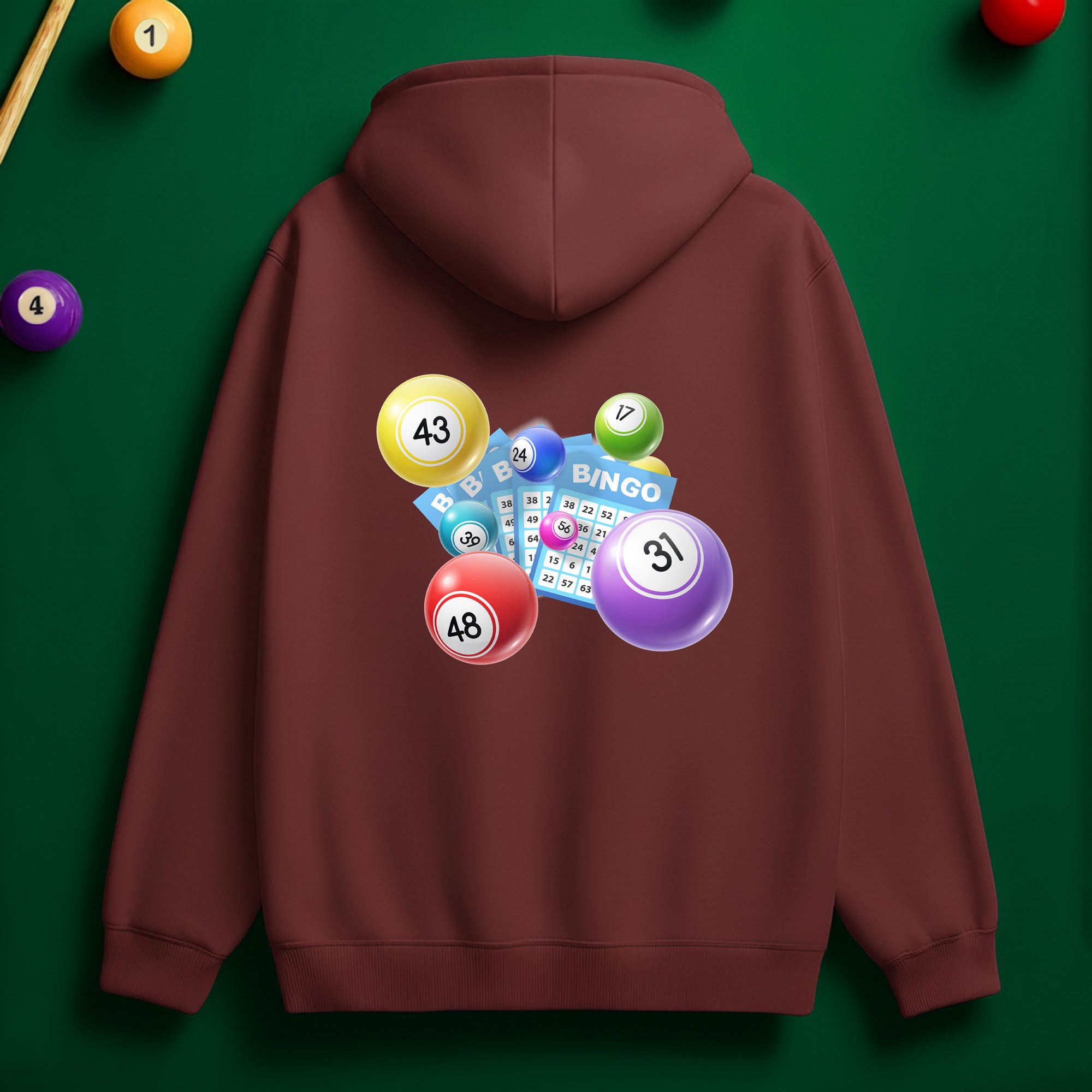 Billiard Bingo Hoodie – Fun Style for Pool Lovers