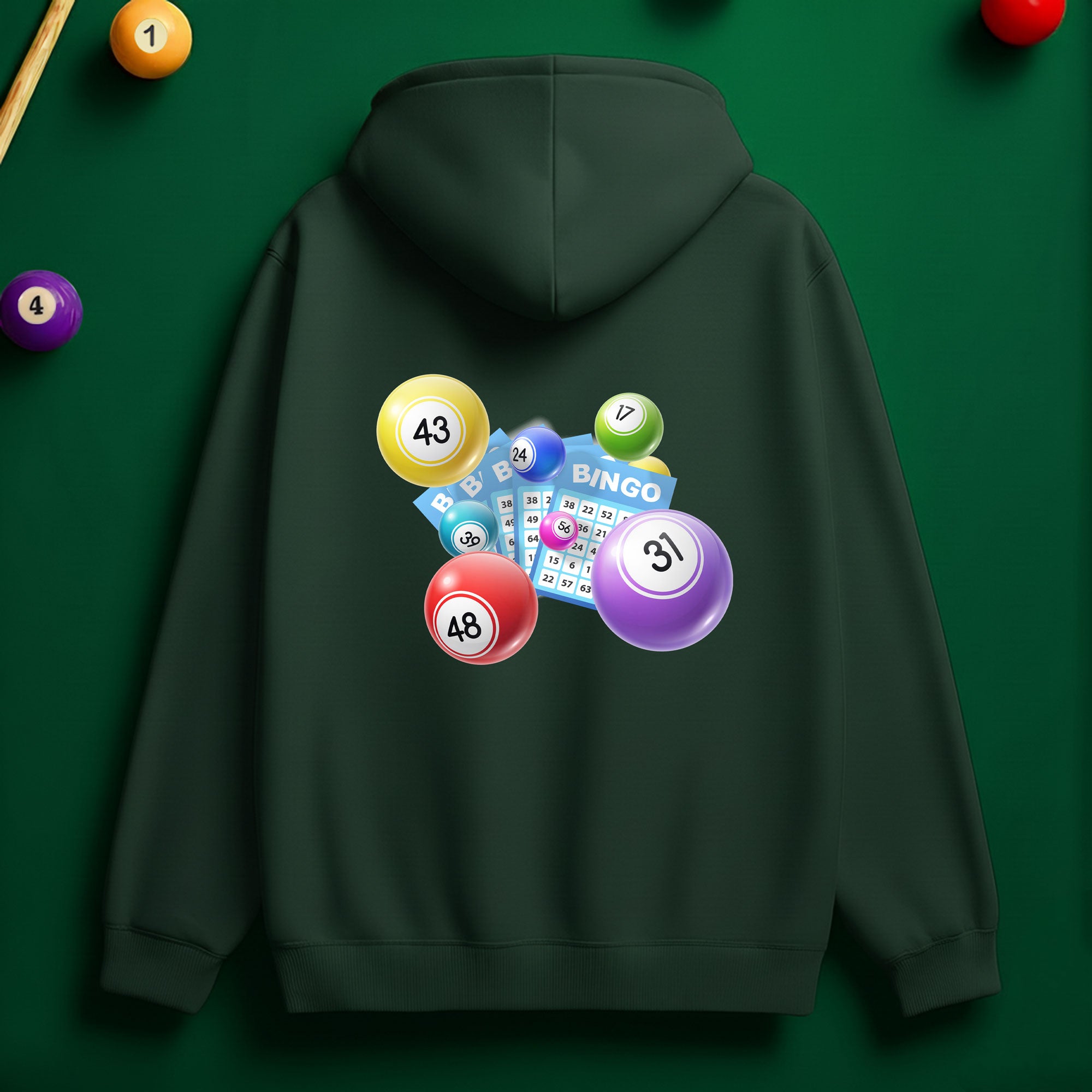 Billiard Bingo Hoodie – Fun Style for Pool Lovers