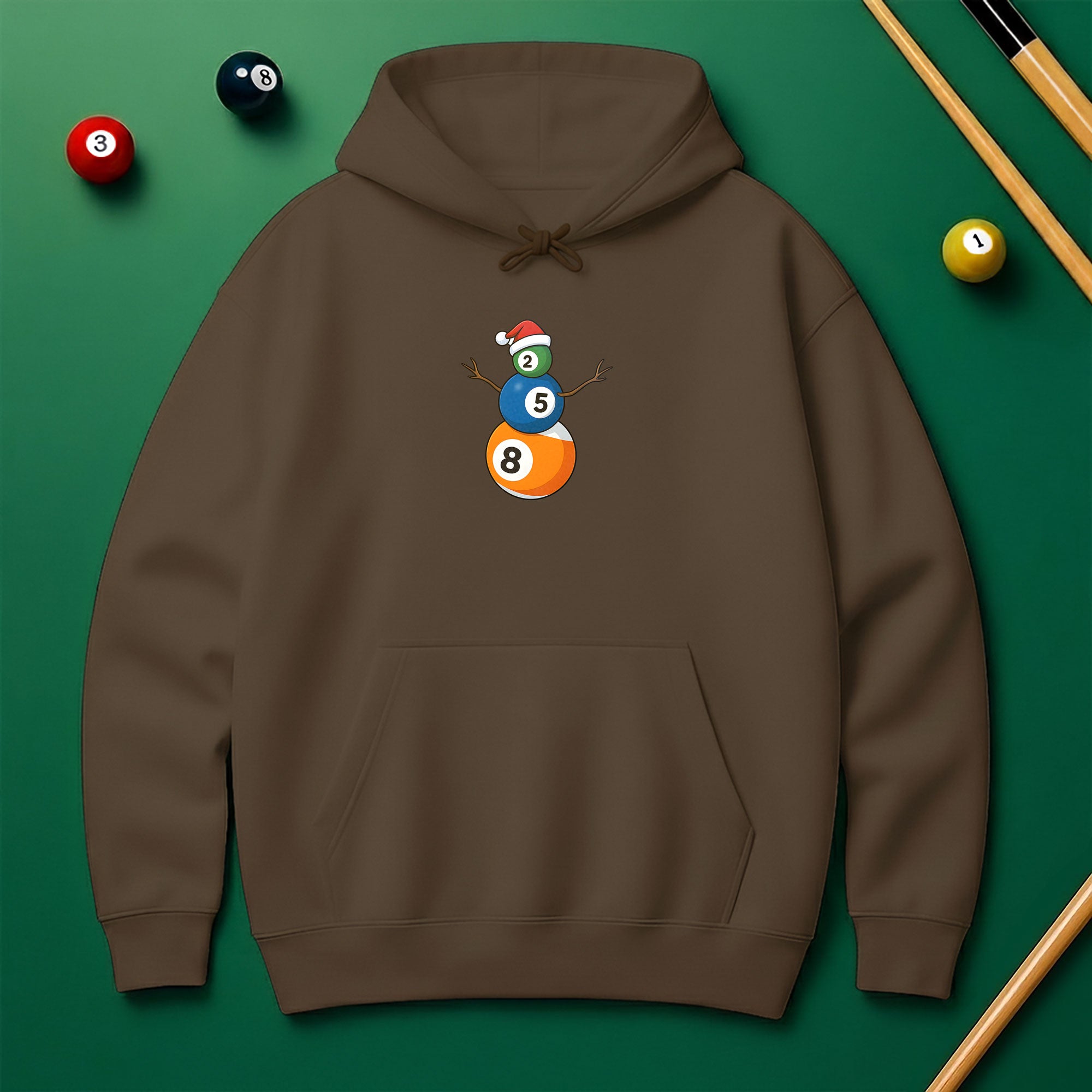 Billiards Snowman & Tree Stack Hoodie