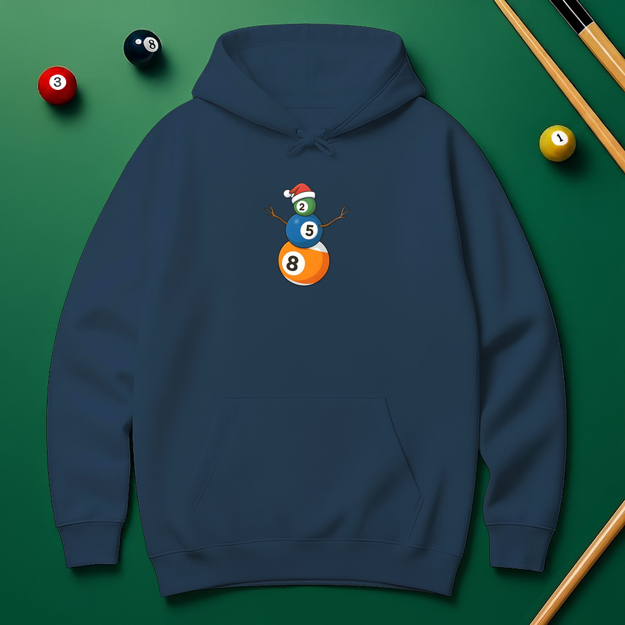 Billiards Snowman & Tree Stack Hoodie