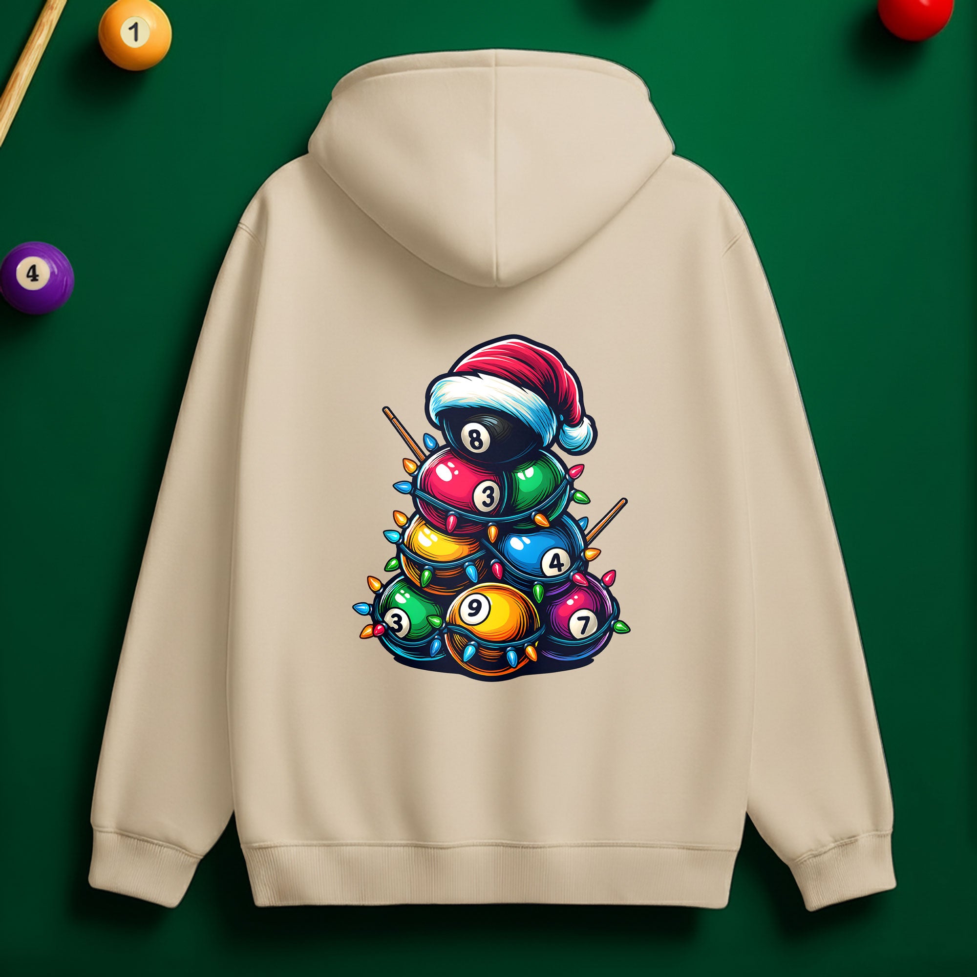 Billiards Snowman & Tree Stack Hoodie
