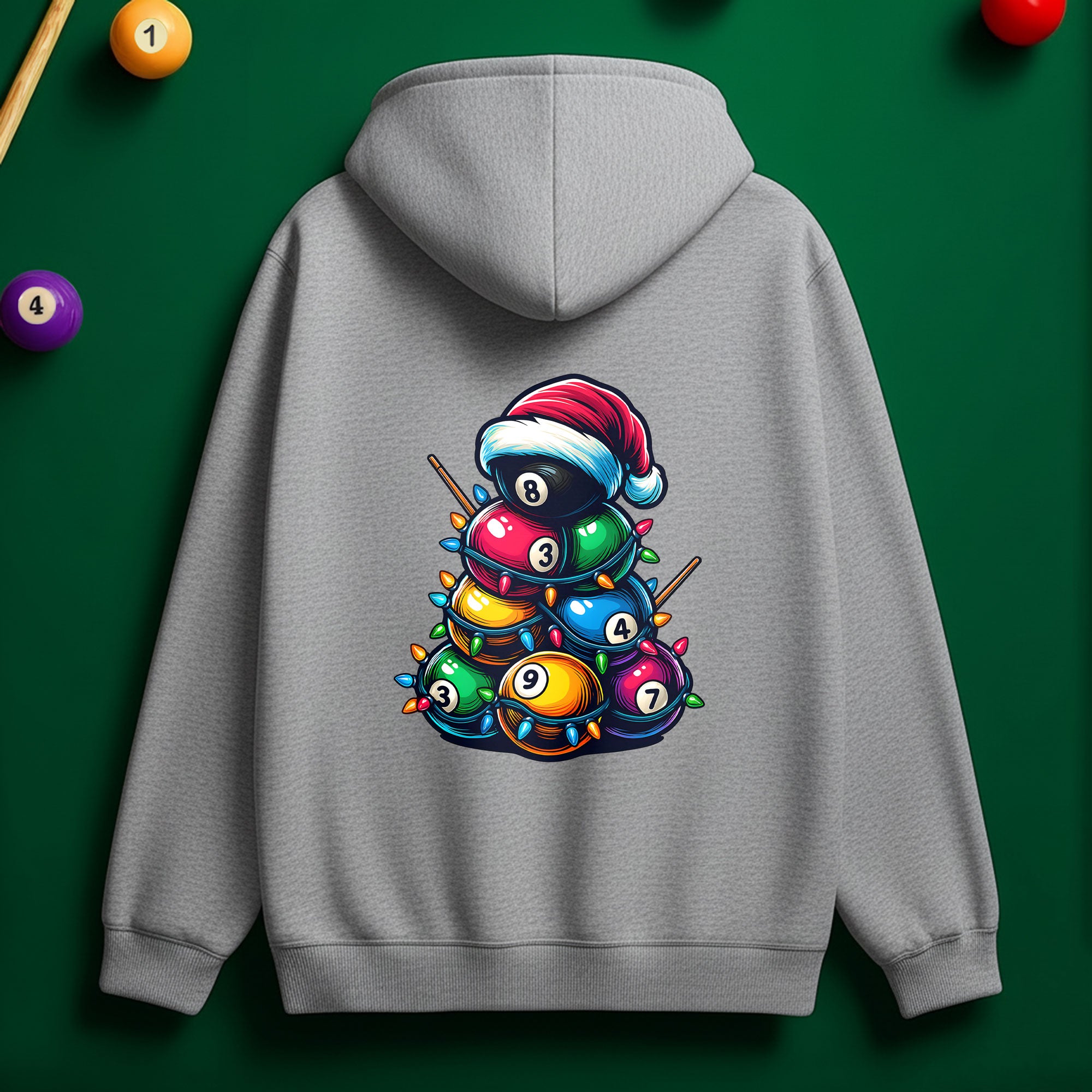 Billiards Snowman & Tree Stack Hoodie