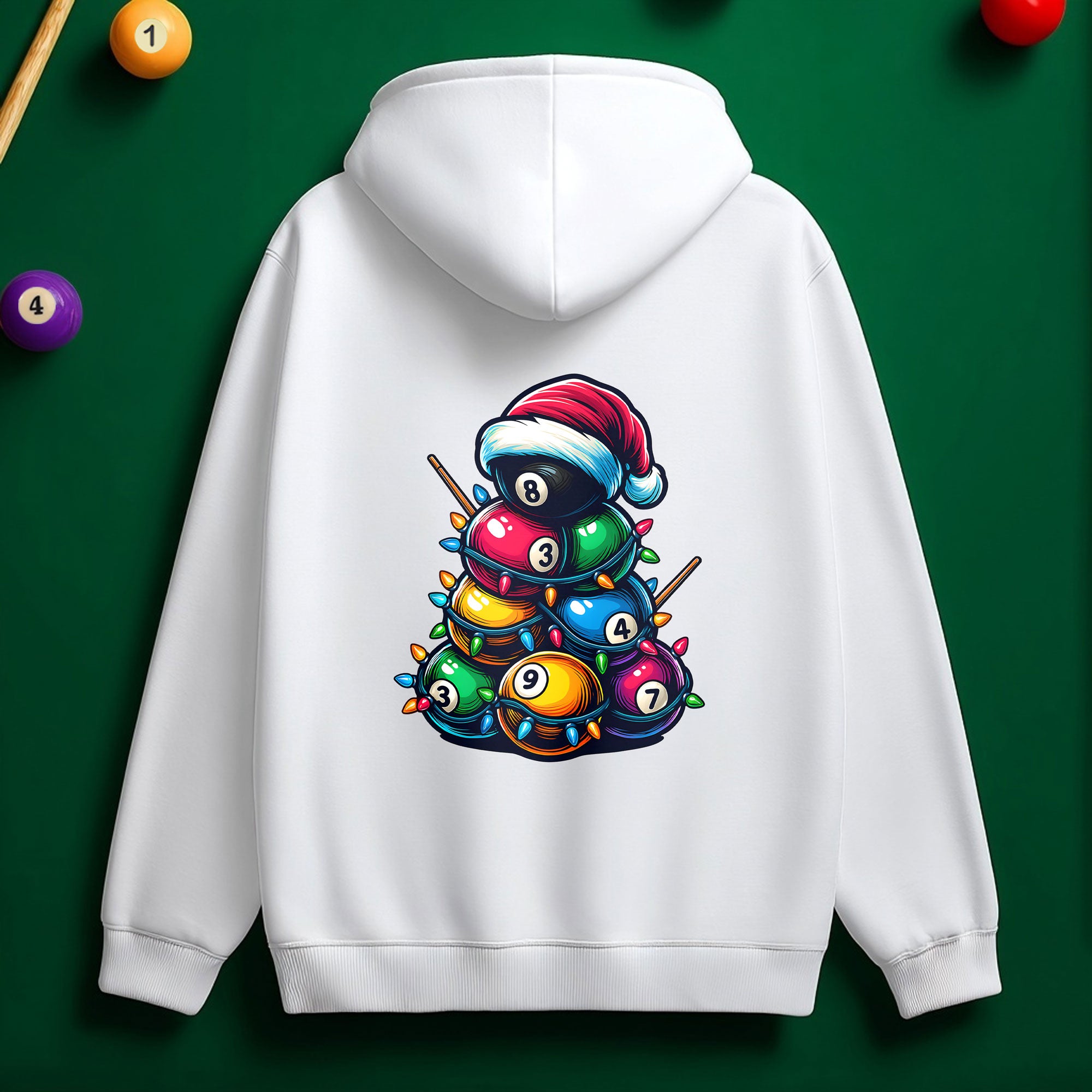 Billiards Snowman & Tree Stack Hoodie