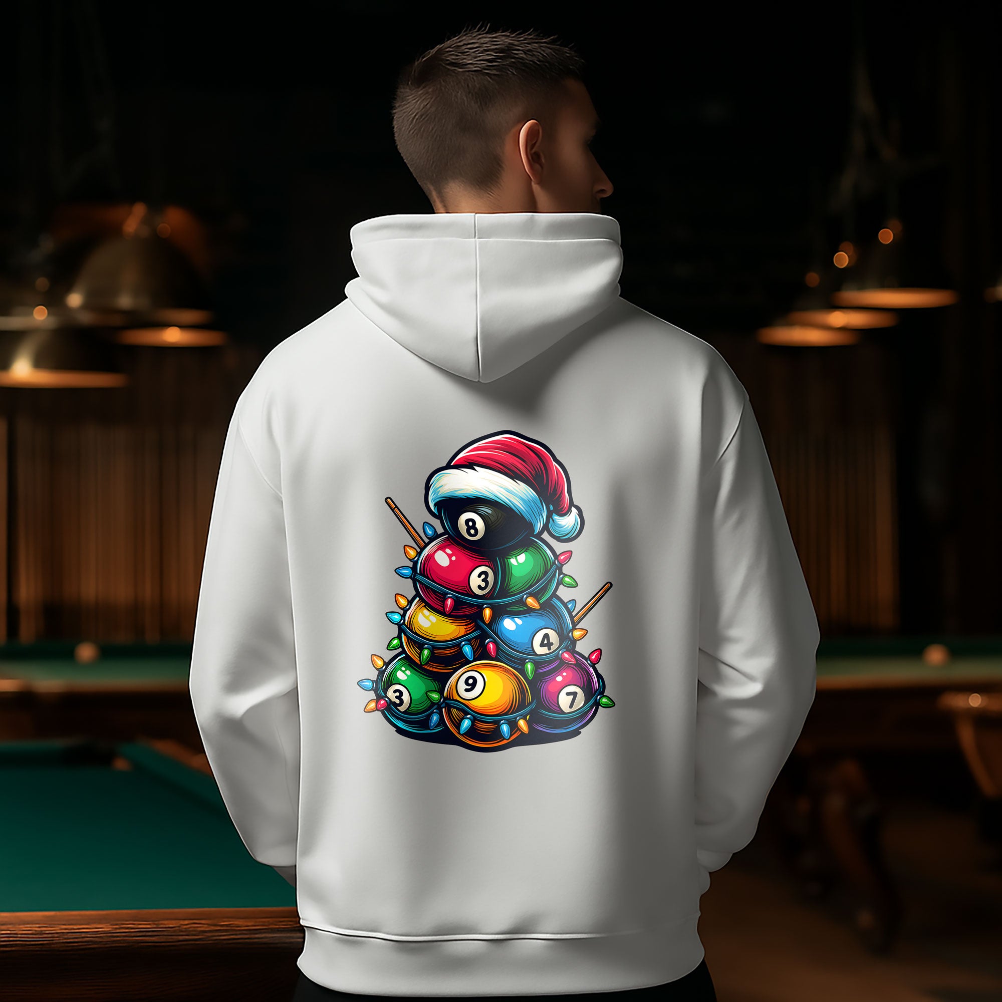 Billiards Snowman & Tree Stack Hoodie