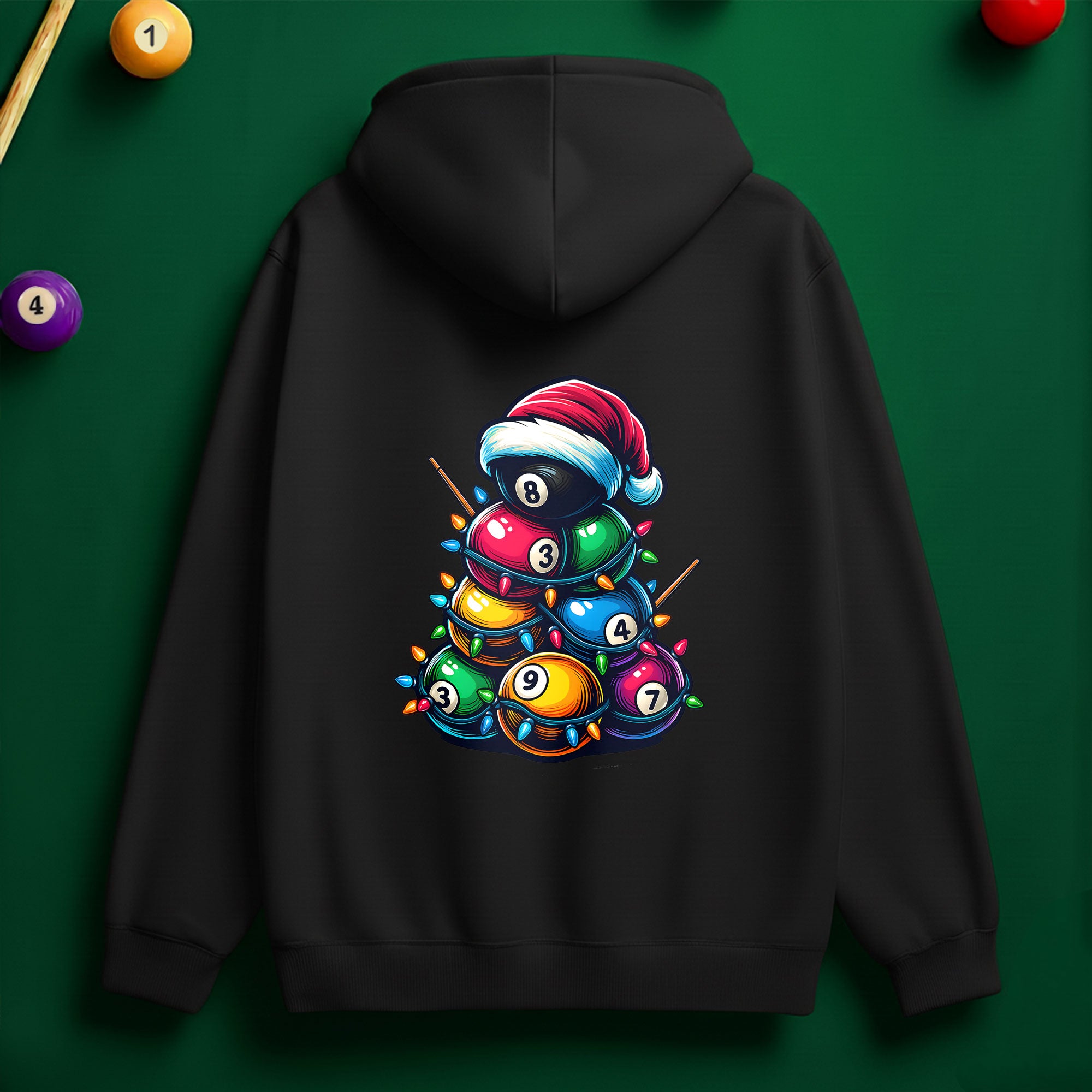 Billiards Snowman & Tree Stack Hoodie