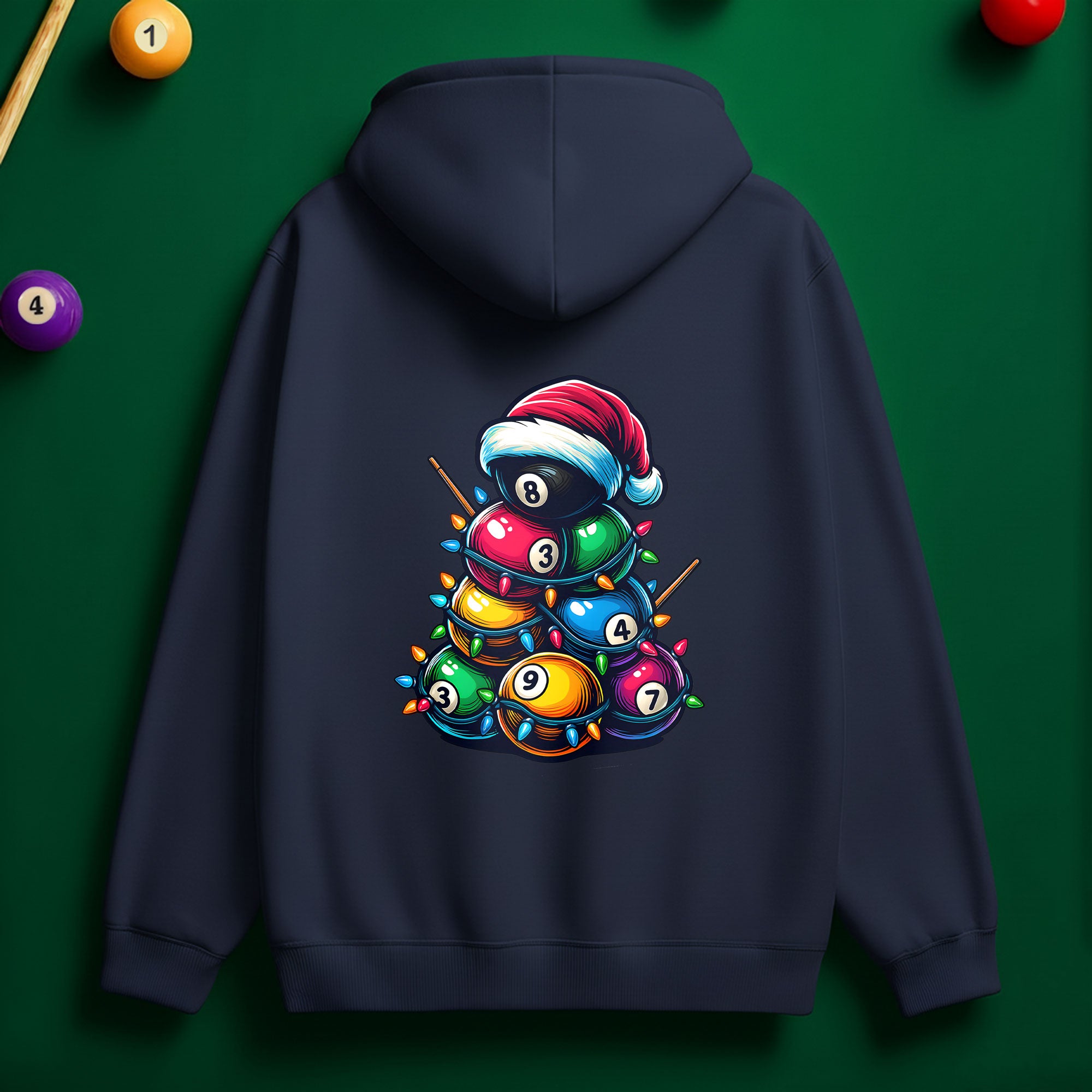 Billiards Snowman & Tree Stack Hoodie