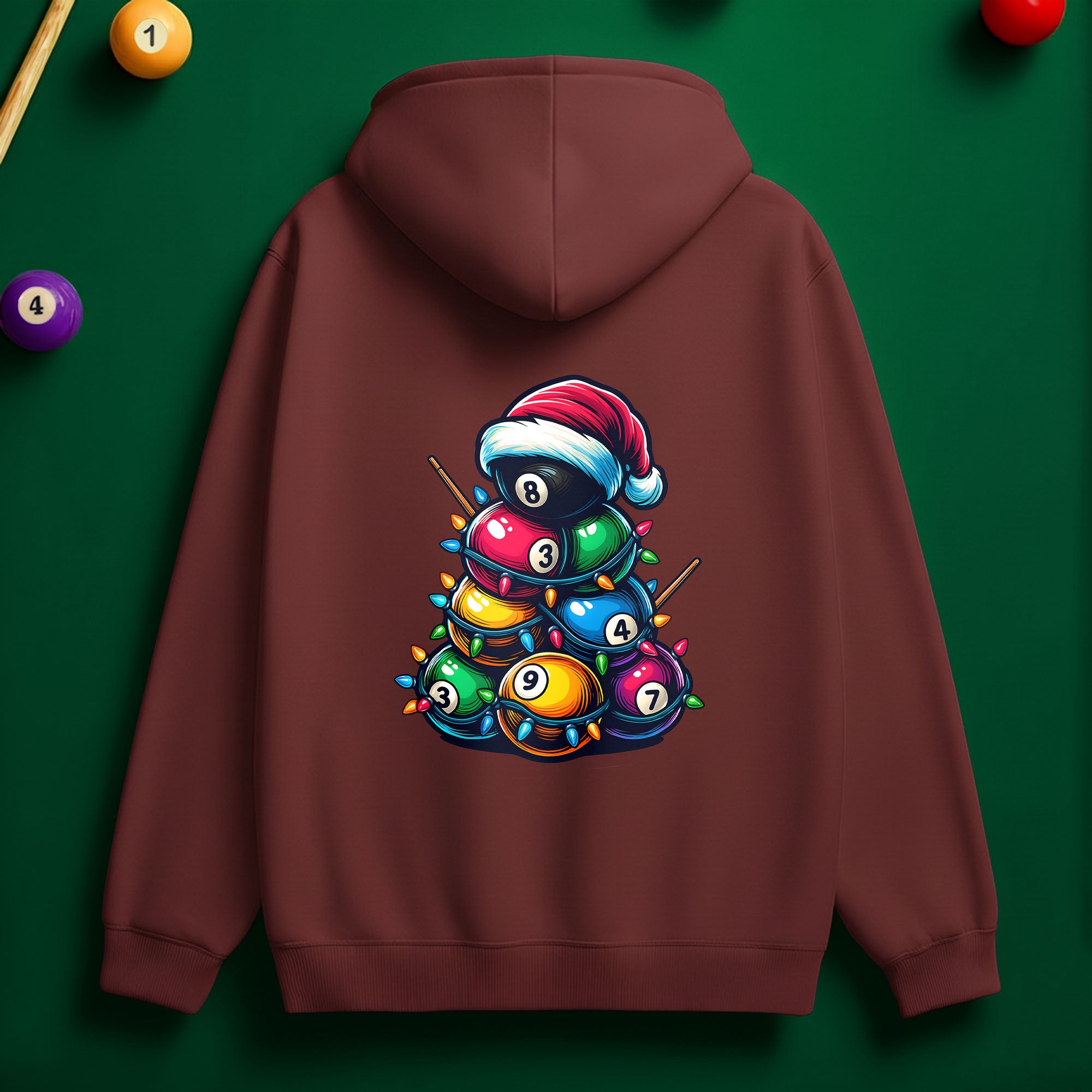 Billiards Snowman & Tree Stack Hoodie