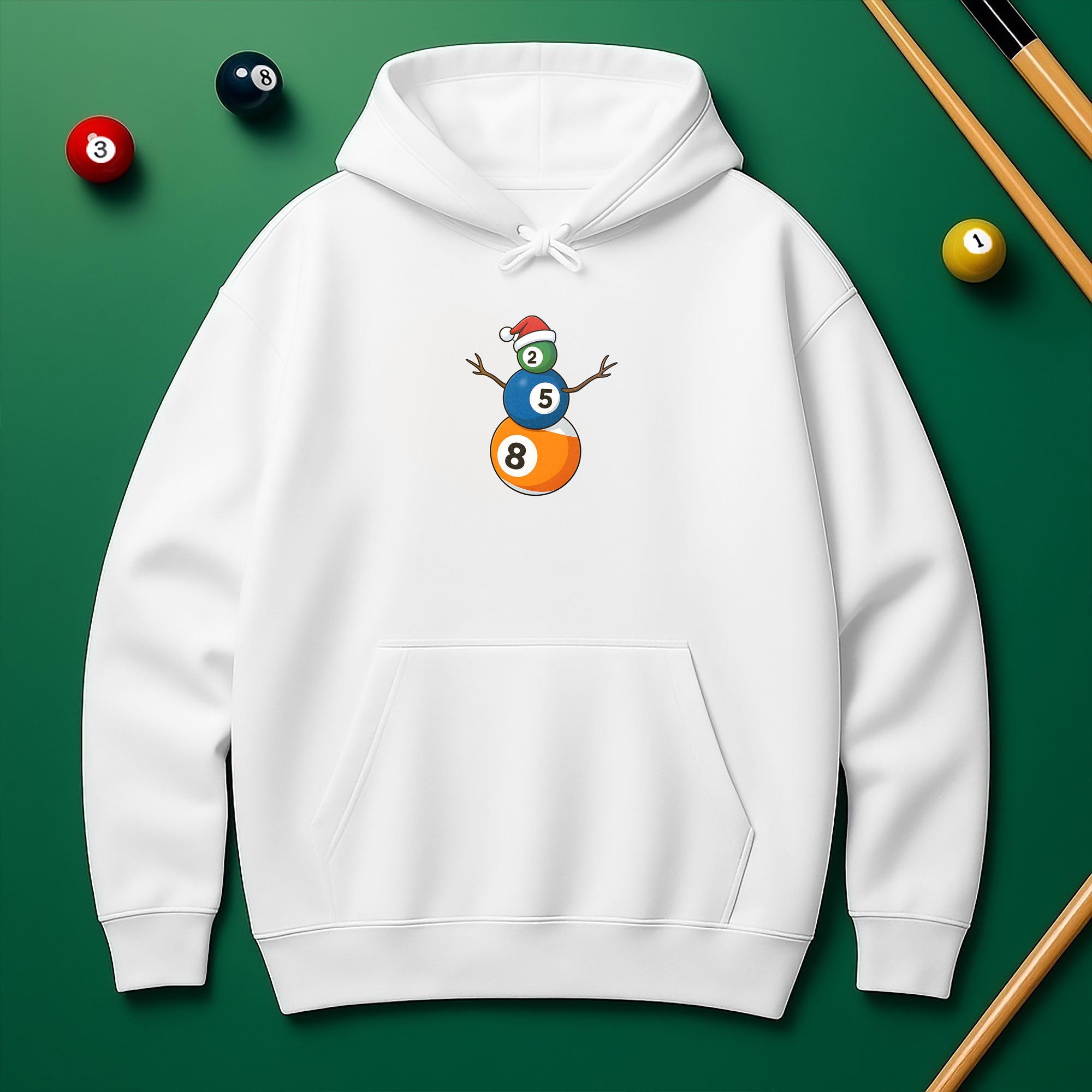 Billiards Snowman & Tree Stack Hoodie