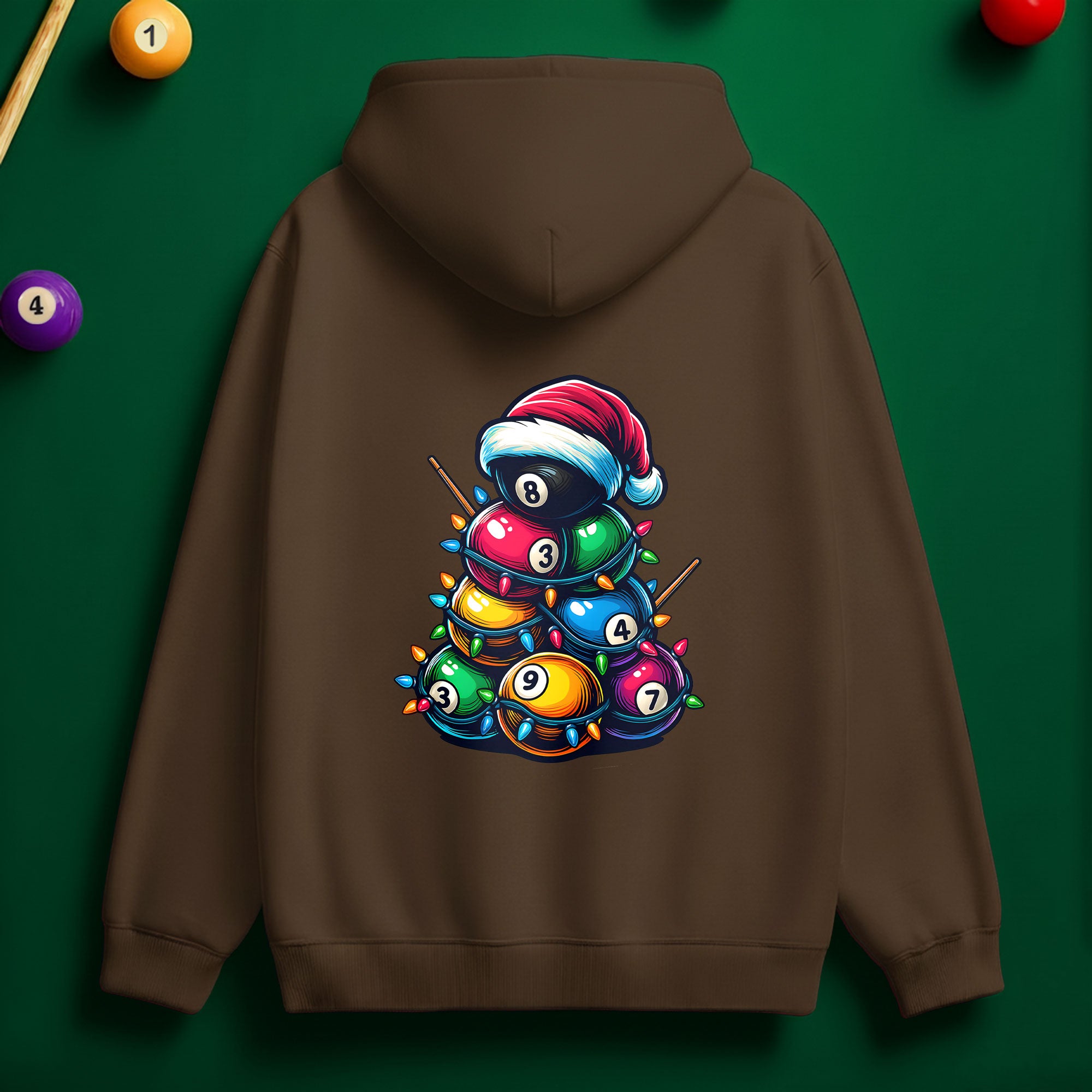 Billiards Snowman & Tree Stack Hoodie