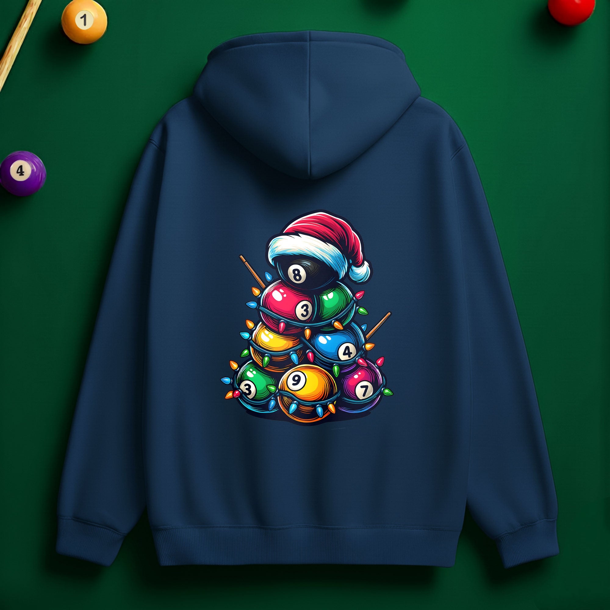 Billiards Snowman & Tree Stack Hoodie