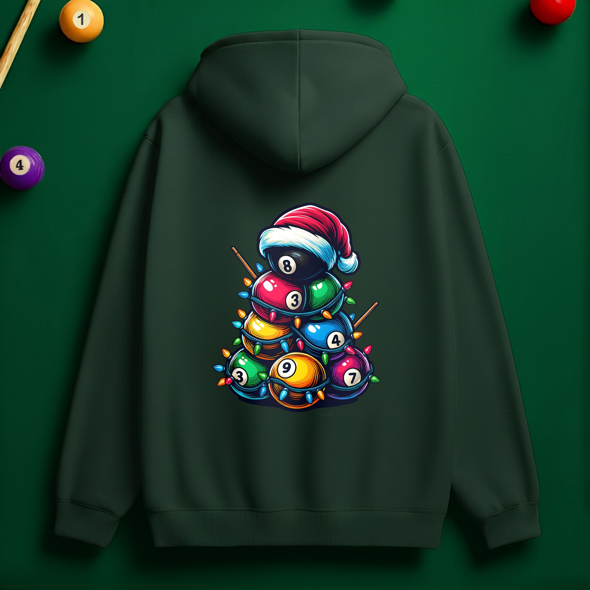 Billiards Snowman & Tree Stack Hoodie