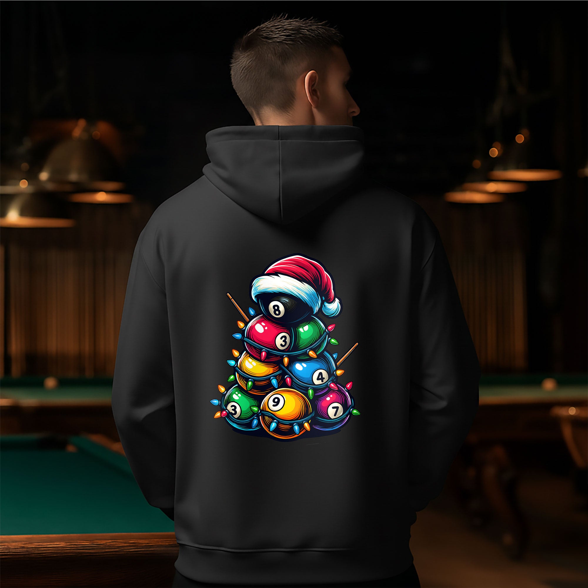 Billiards Snowman & Tree Stack Hoodie