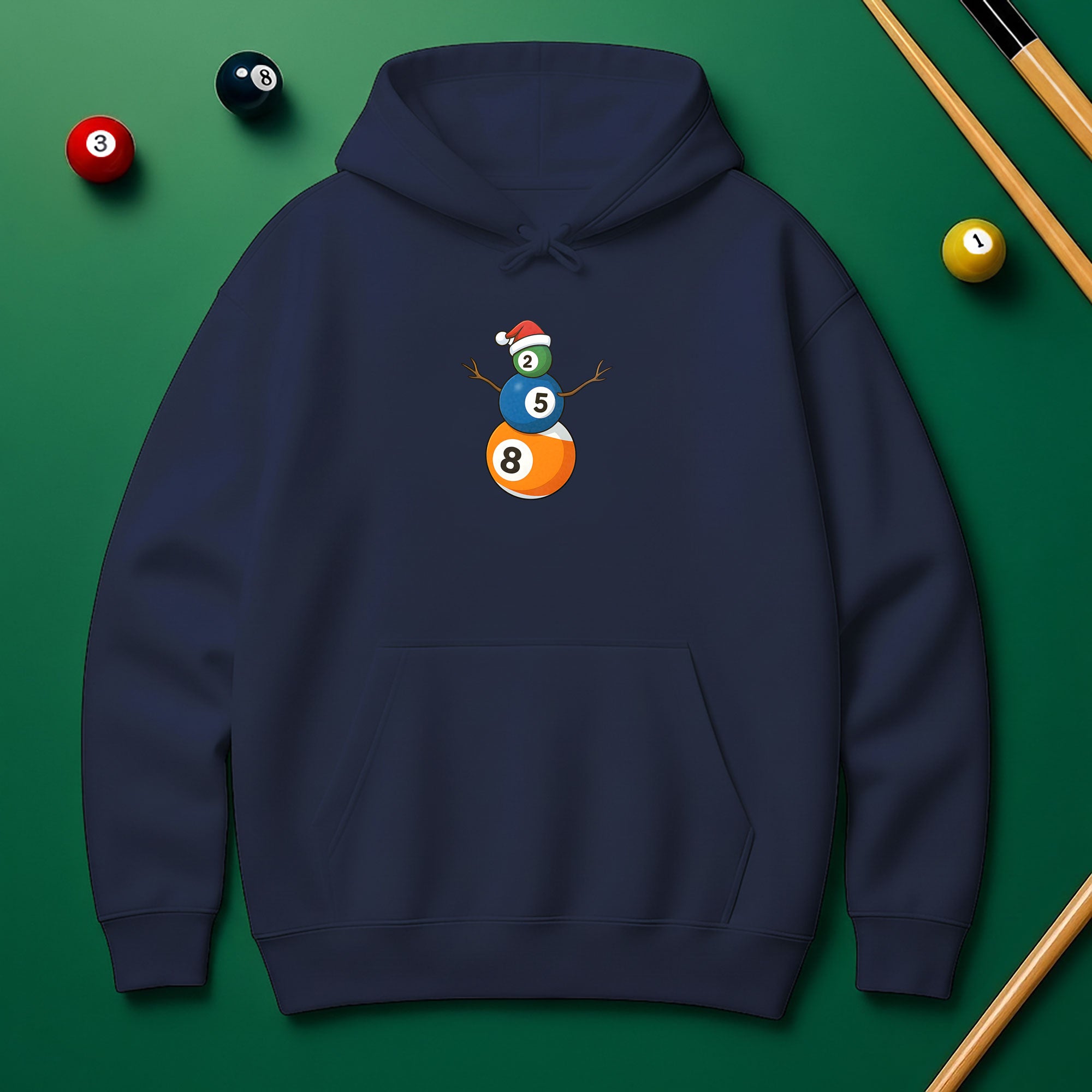 Billiards Snowman & Tree Stack Hoodie