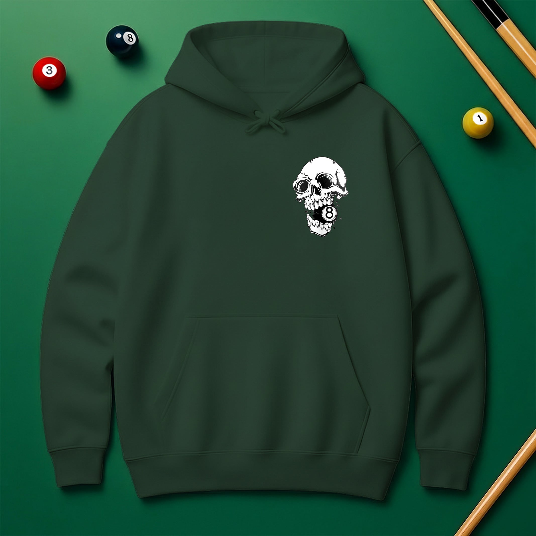 Custom Team Name Skull Billiards Hoodie