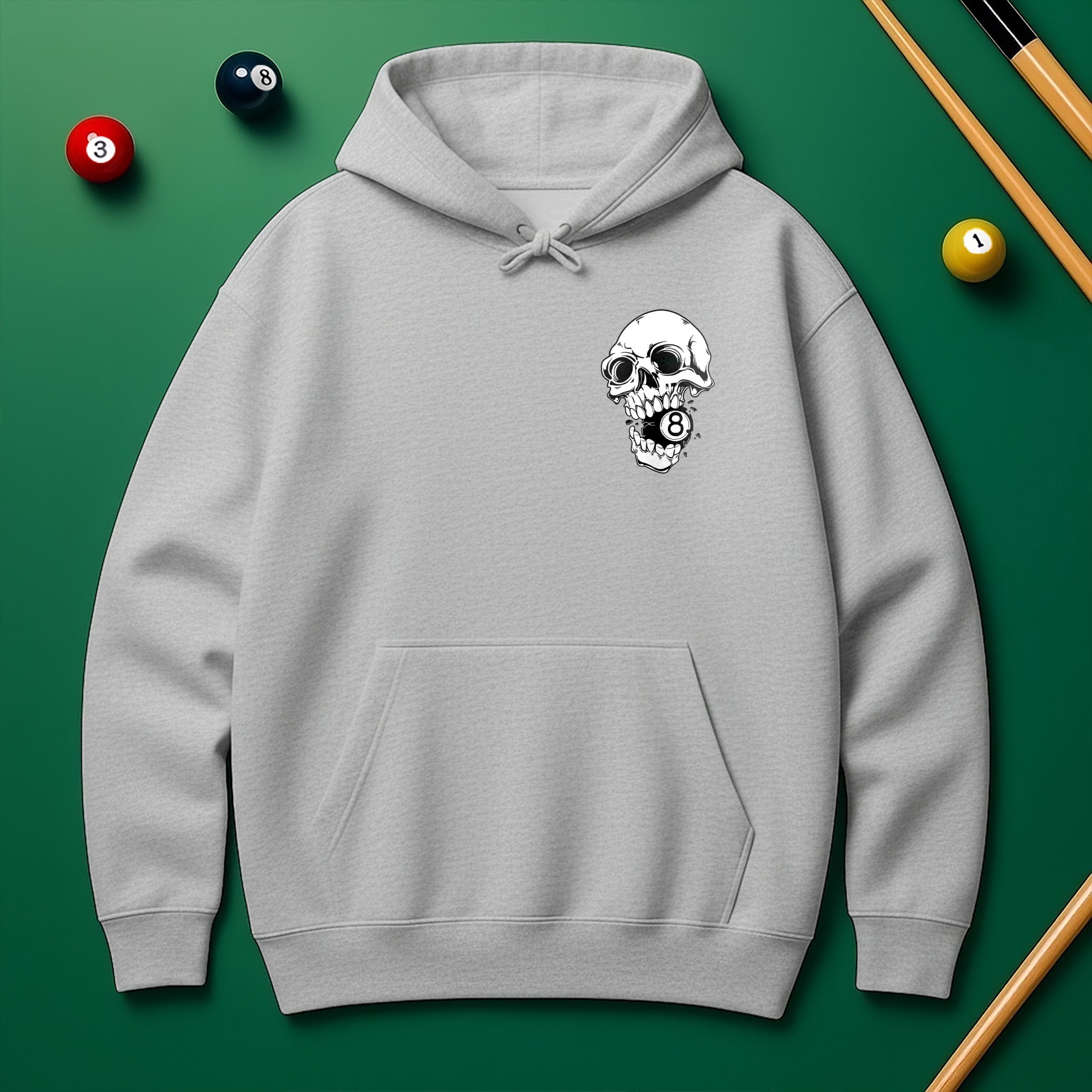 Custom Team Name Skull Billiards Hoodie