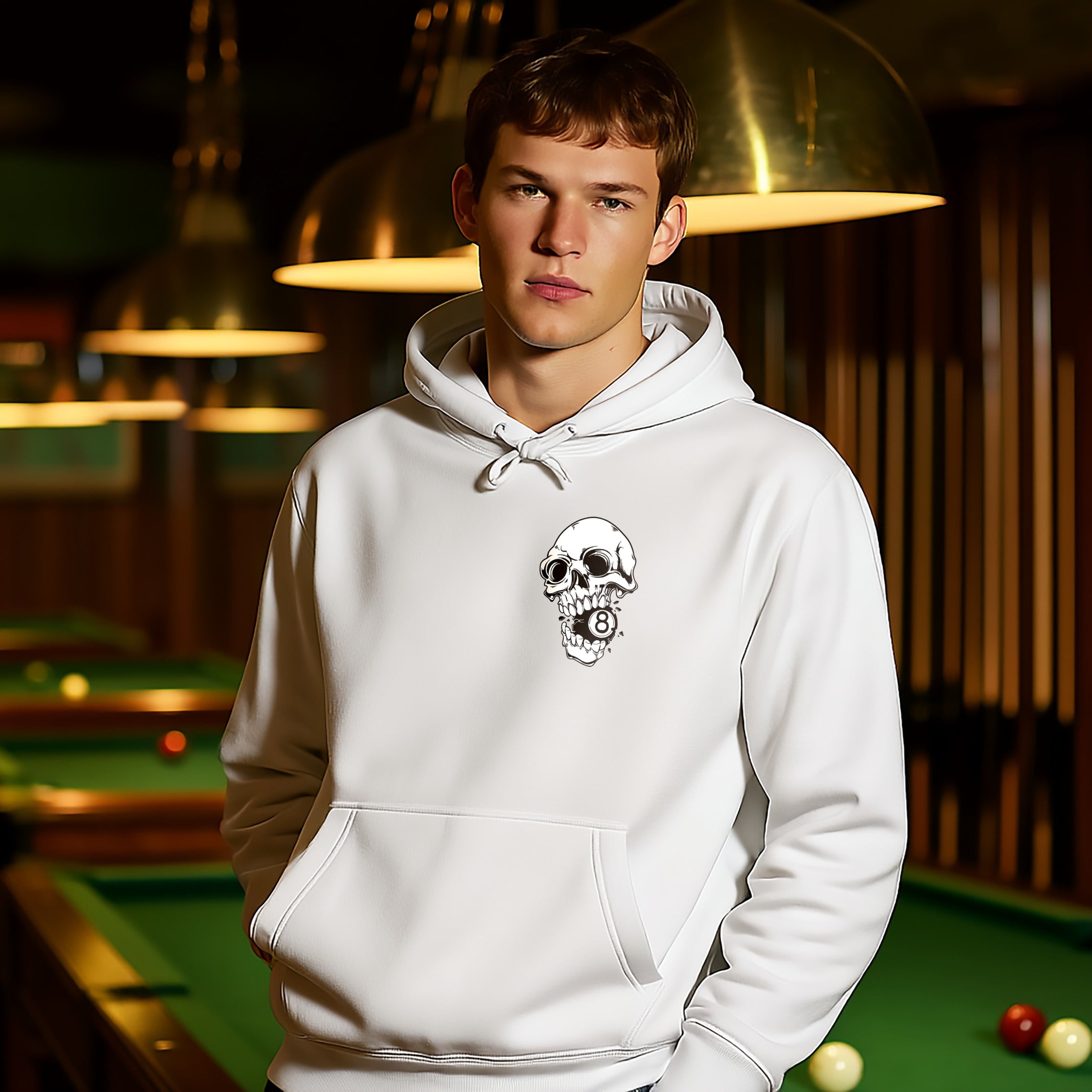 Custom Team Name Skull Billiards Hoodie