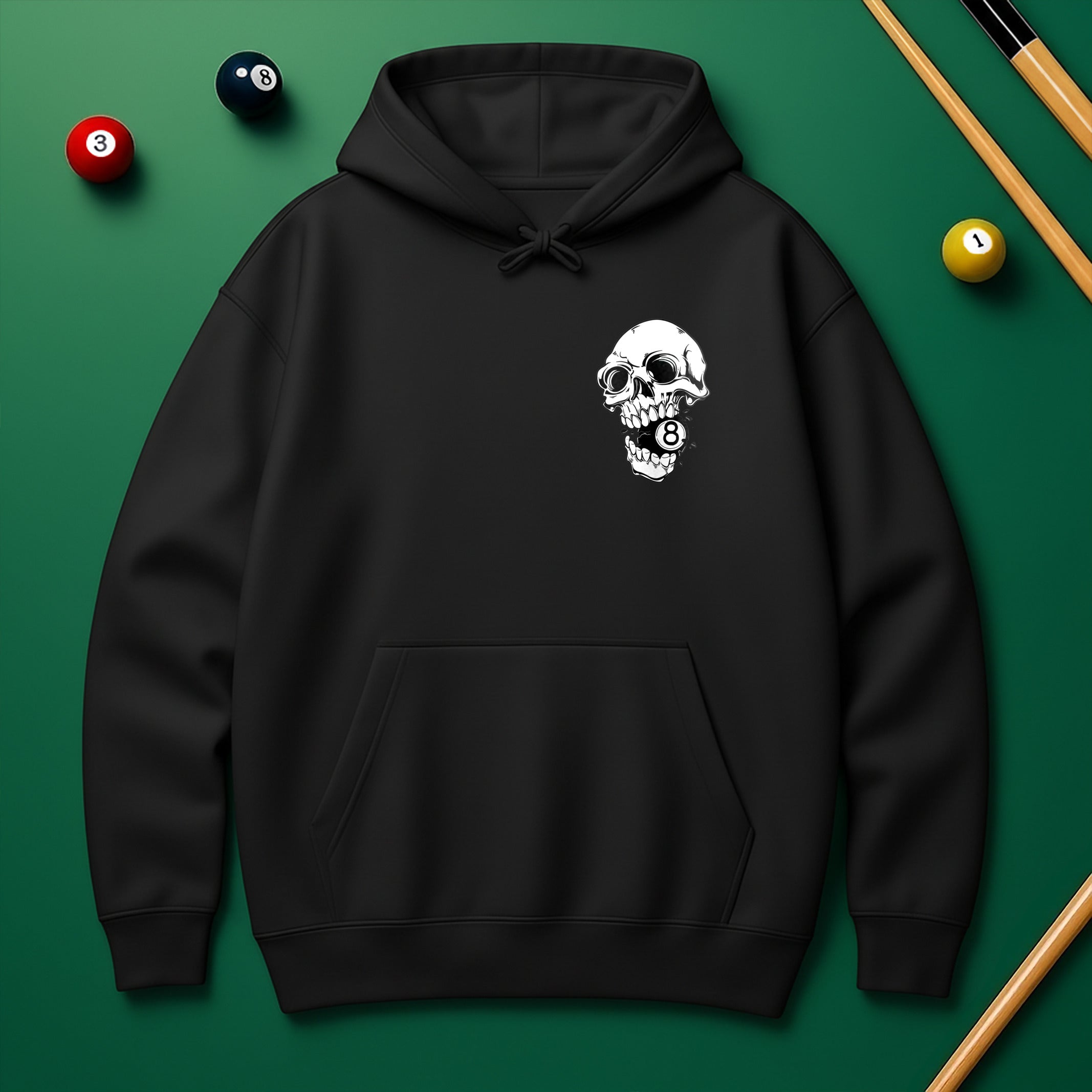 Custom Team Name Skull Billiards Hoodie