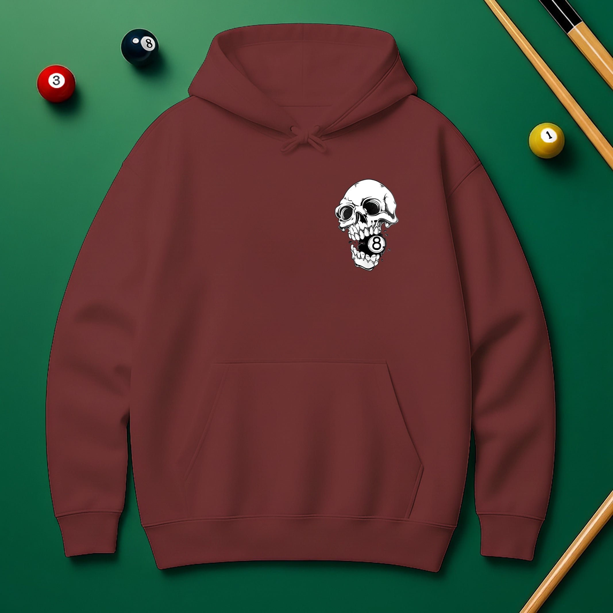 Custom Team Name Skull Billiards Hoodie