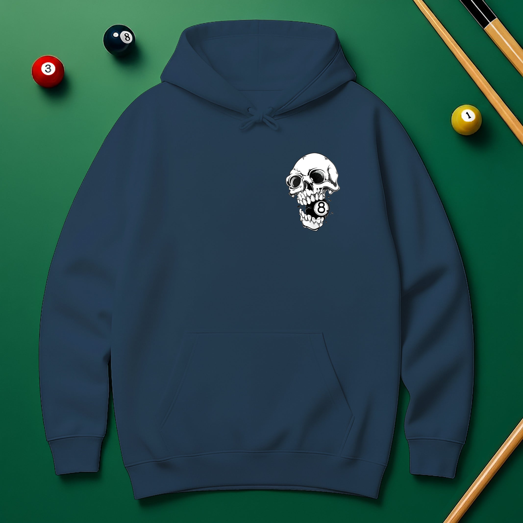 Custom Team Name Skull Billiards Hoodie