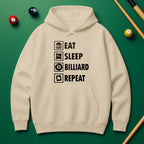 “Eat Sleep Billiard Repeat” Hoodie
