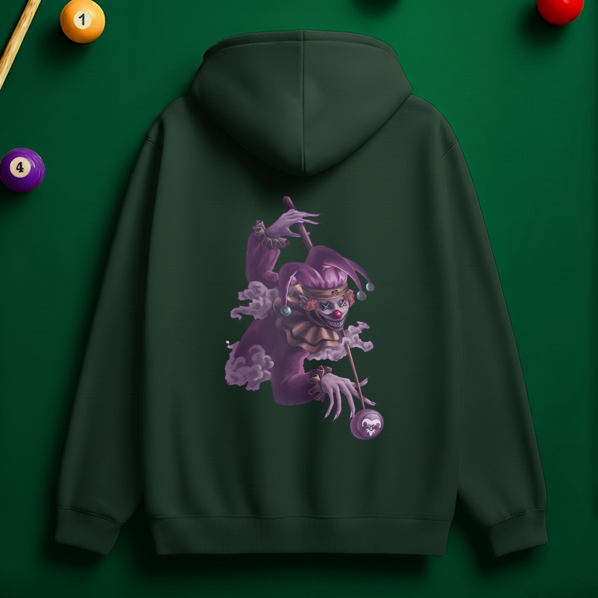 Joker Billiard Hoodie – Play Smart, Look Bold
