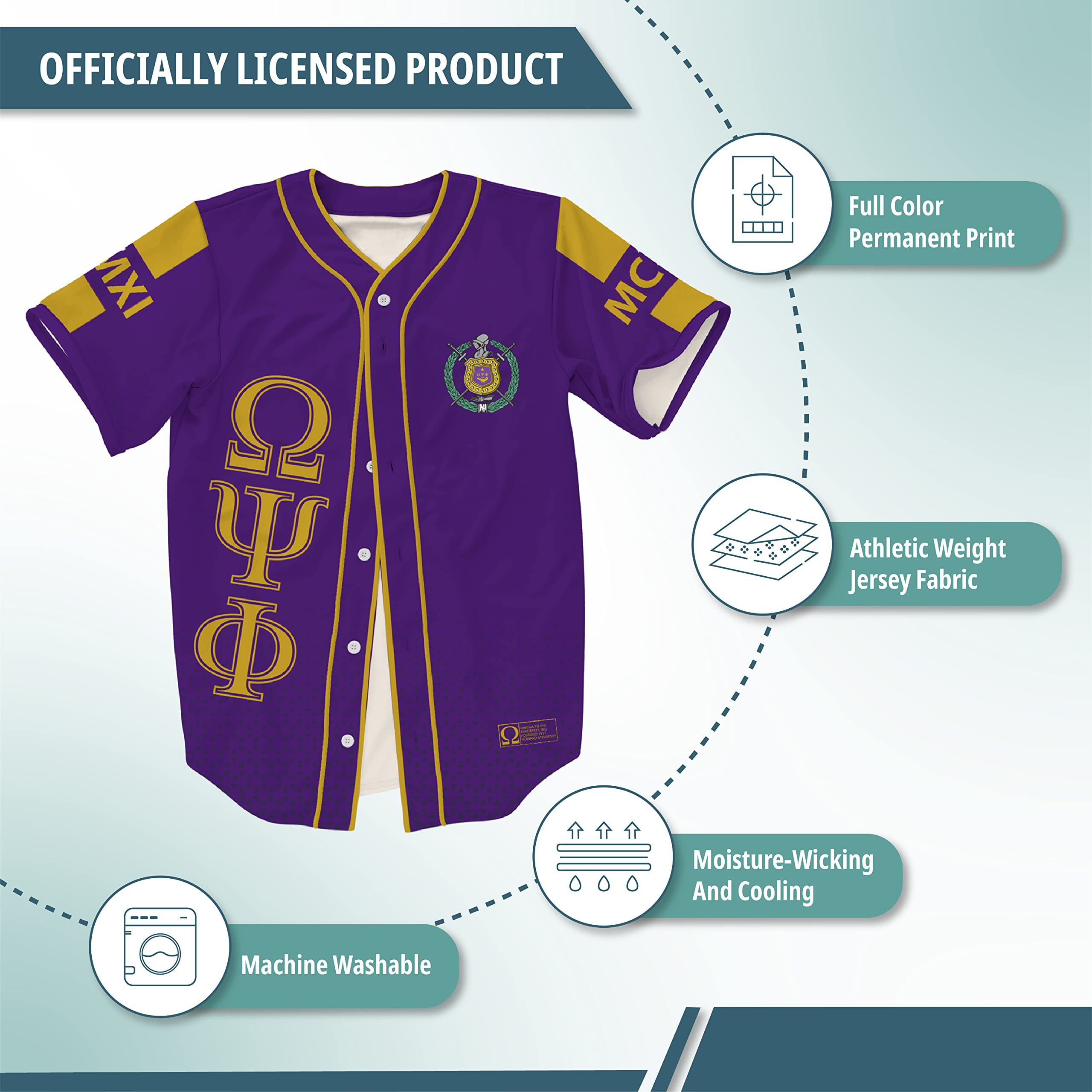Omega Psi Phi Fraternity Paraphernalia Baseball Jersey