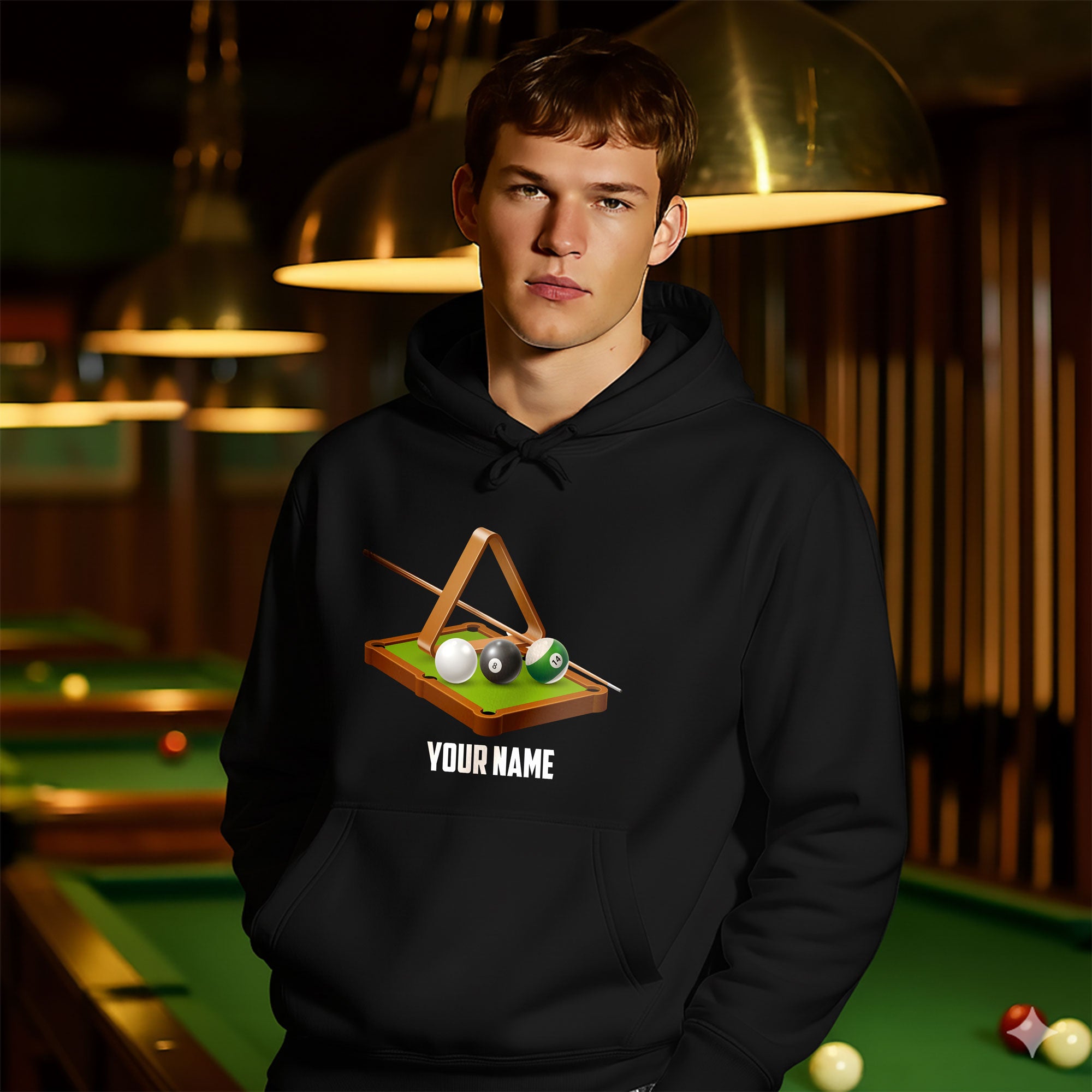 Personalized Billiards Action Hoodie