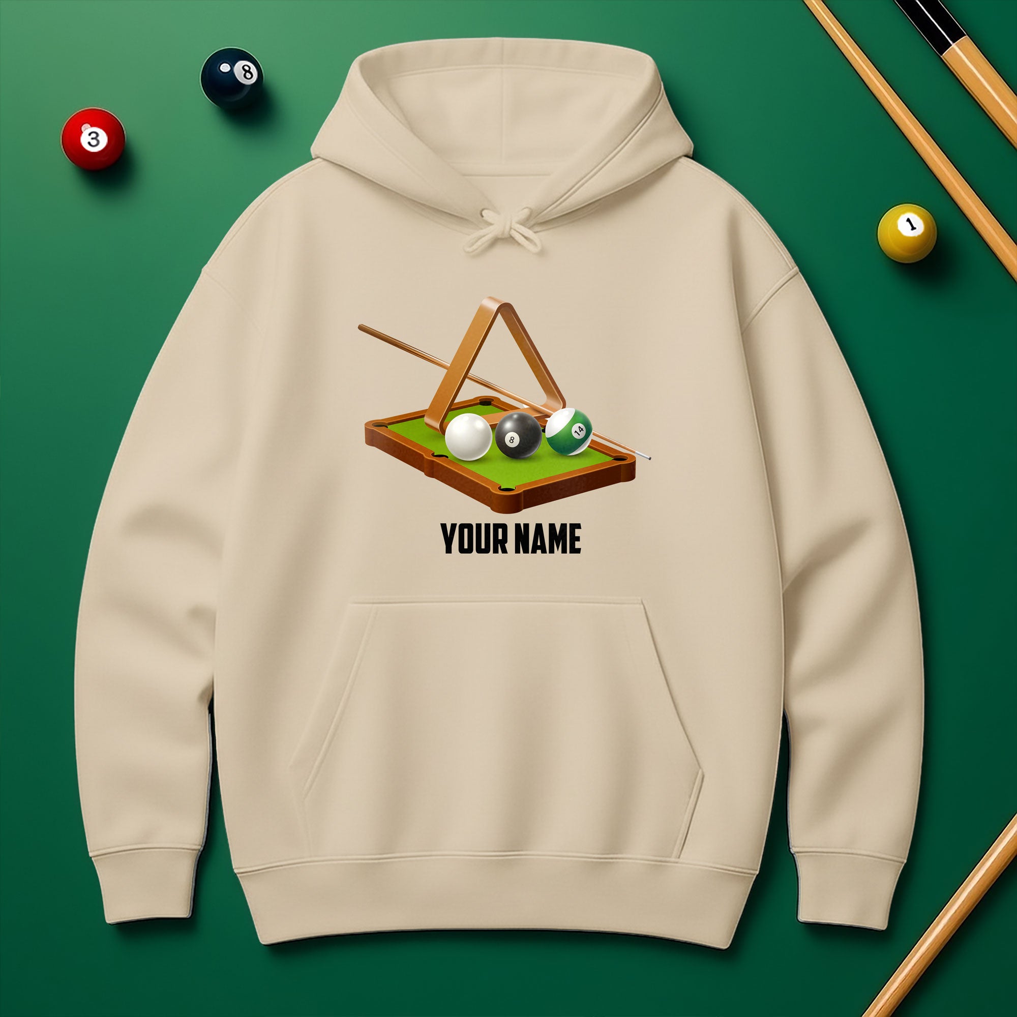 Personalized Billiards Action Hoodie