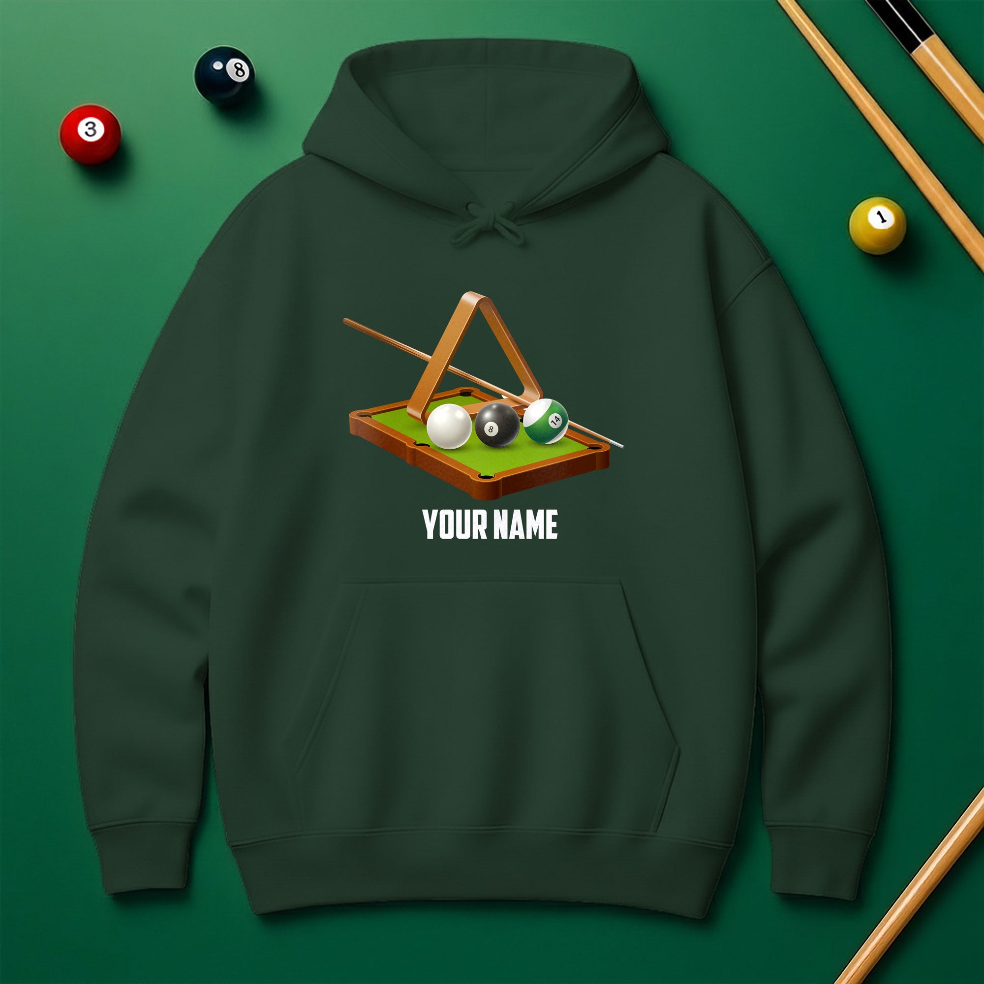 Personalized Billiards Action Hoodie