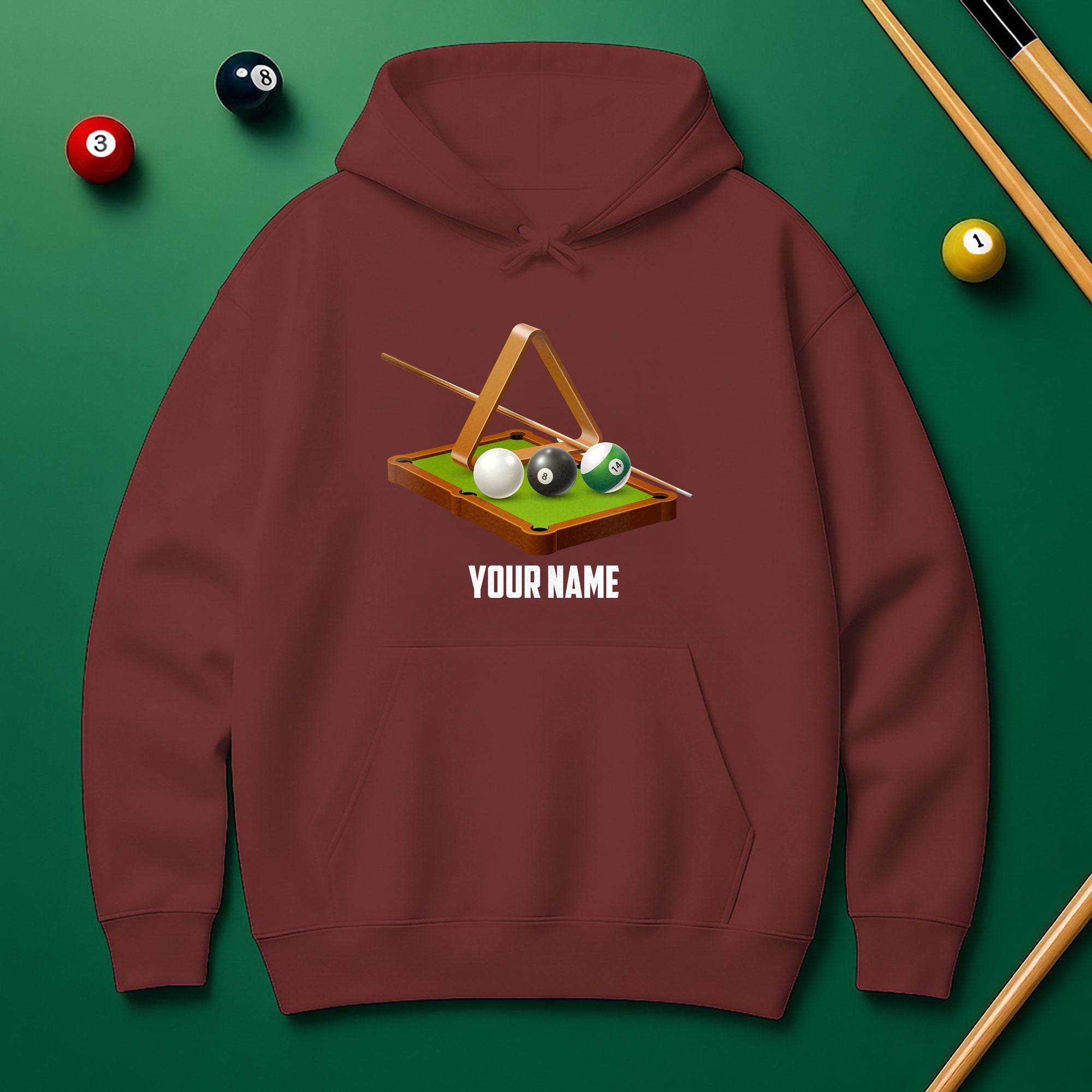 Personalized Billiards Action Hoodie