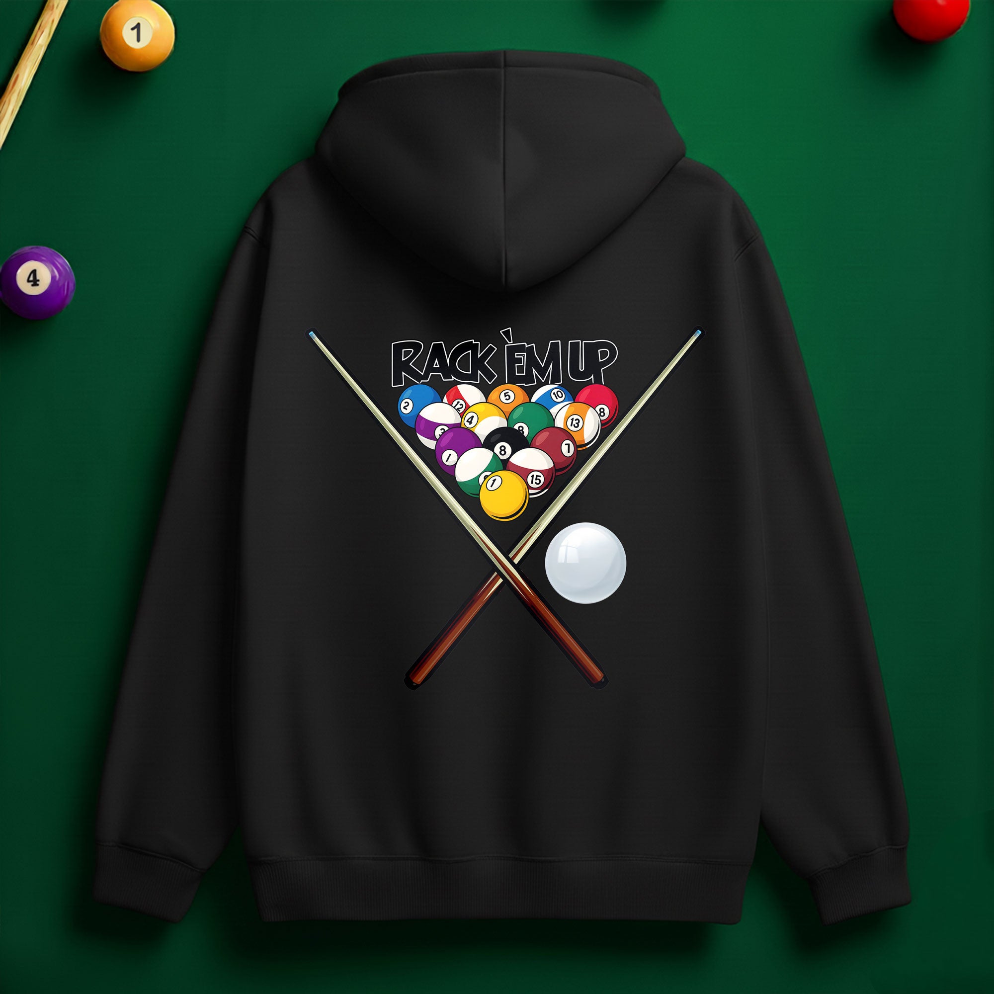 Rack ’Em Up Hoodie – Game On for Pool Lovers