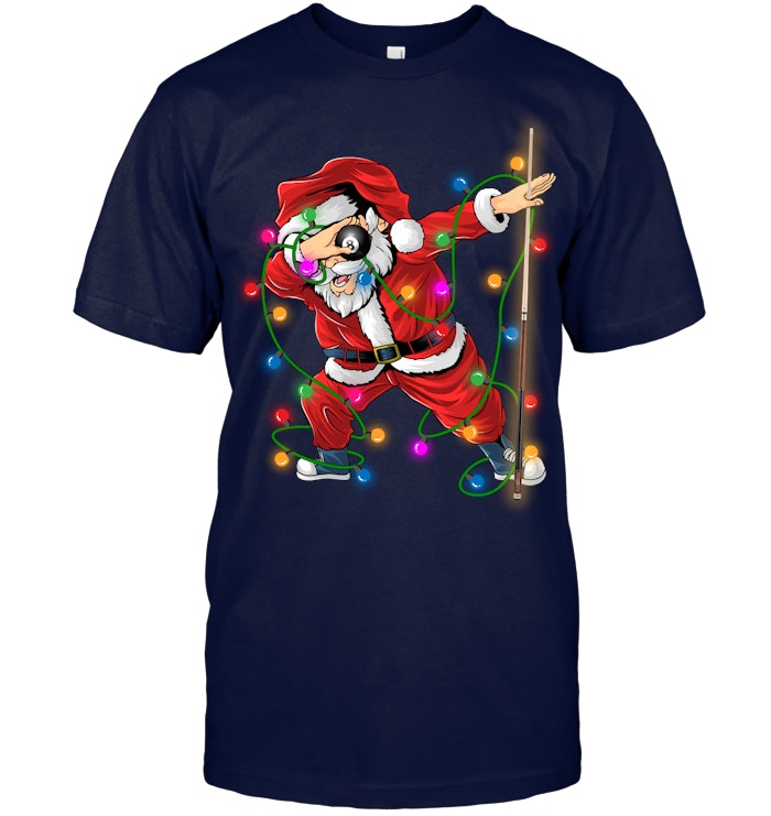 Dabbing Santa Pool Billiards Shirt - Funny Christmas Billiard Tee