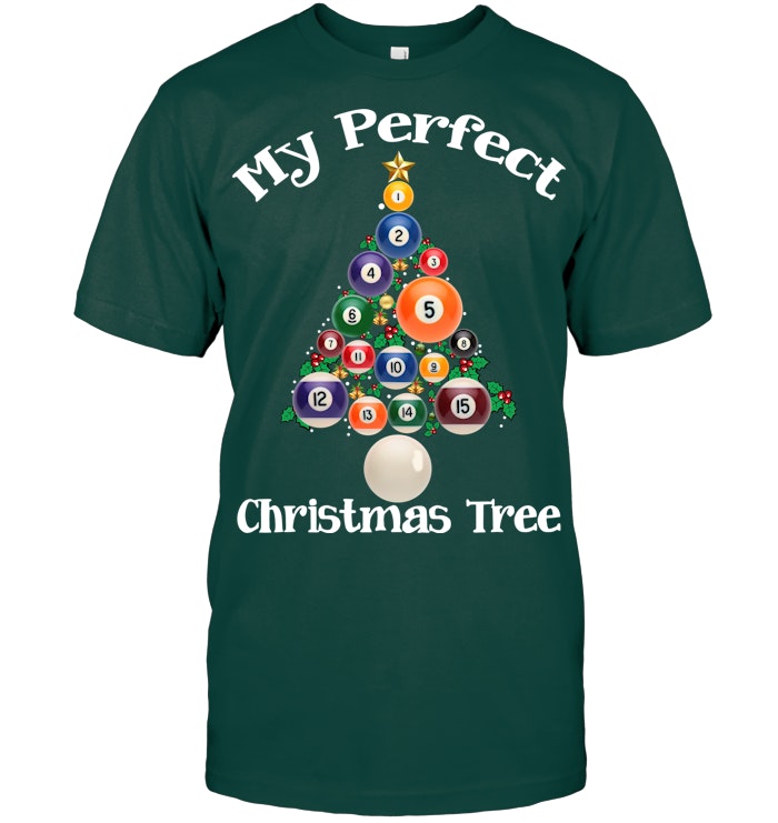 Billiard Ball Xmas Tree Shirt | Funny Pool Billiards Christmas Tee