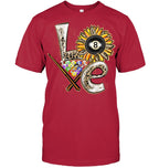 Love Billiard Leopard Shirt Cue Ball Sunflower