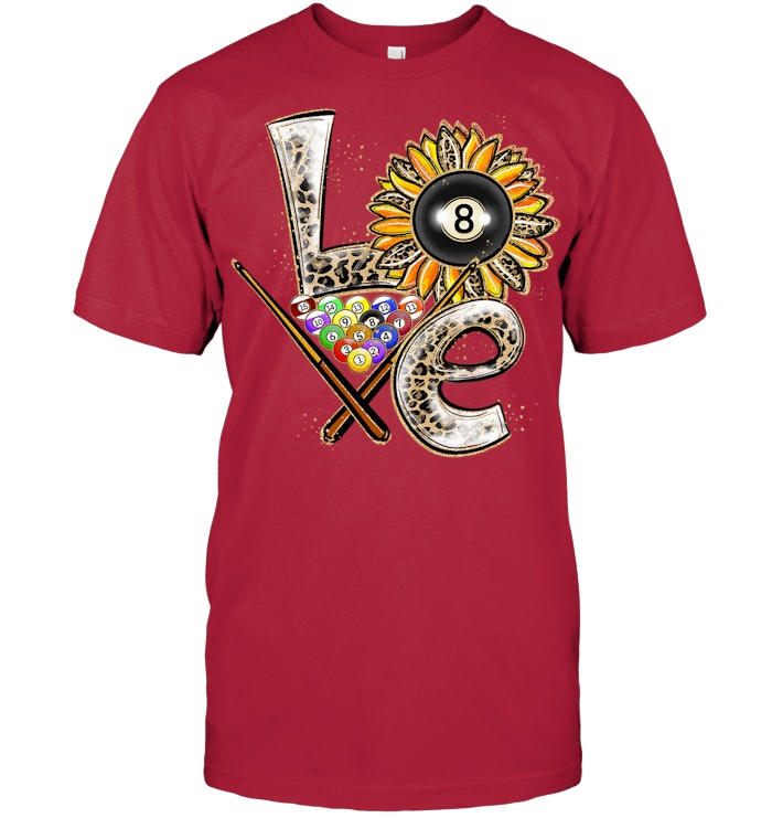 Love Billiard Leopard Shirt Cue Ball Sunflower