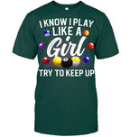 Funny Billiards Design For Women Girls Pool Billiard Player T Shirt