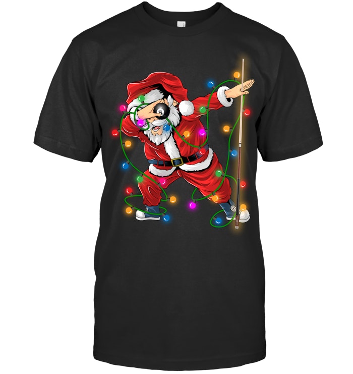 Dabbing Santa Pool Billiards Shirt - Funny Christmas Billiard Tee