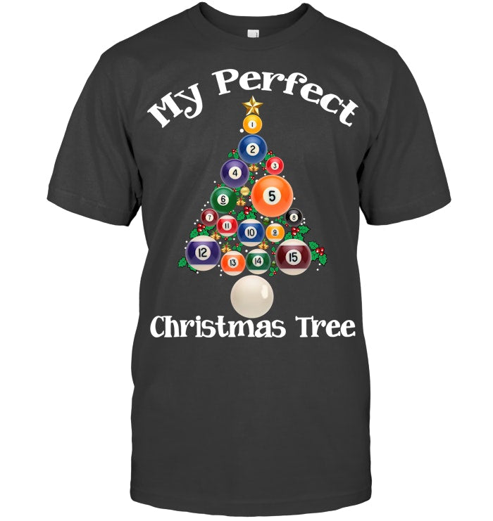 Billiard Ball Xmas Tree Shirt | Funny Pool Billiards Christmas Tee