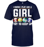 Cool Billiards Shirt for Women 8 Ball Pool Player Tee