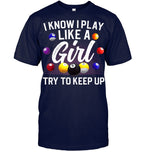 Funny Billiards Design For Women Girls Pool Billiard Player T Shirt