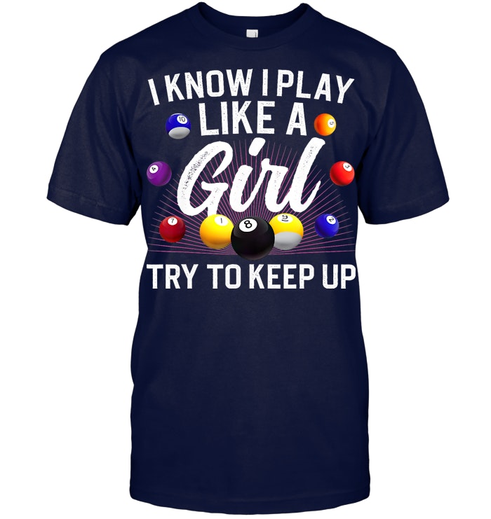 Funny Billiards Design For Women Girls Pool Billiard Player T Shirt