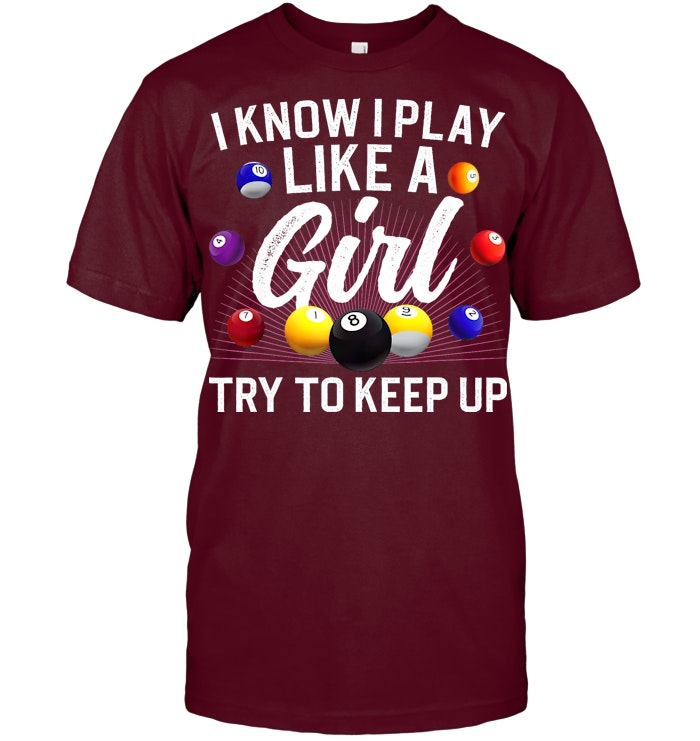 Funny Billiards Design For Women Girls Pool Billiard Player T Shirt