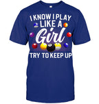 Funny Billiards Design For Women Girls Pool Billiard Player T Shirt