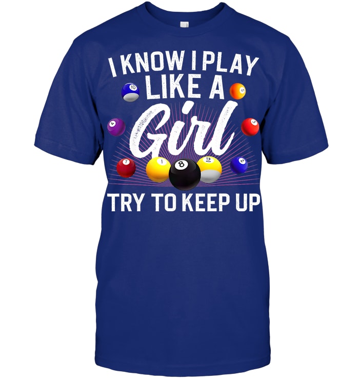 Funny Billiards Design For Women Girls Pool Billiard Player T Shirt