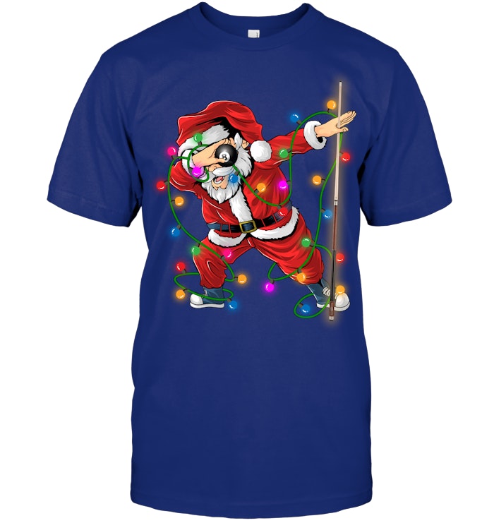 Dabbing Santa Pool Billiards Shirt - Funny Christmas Billiard Tee