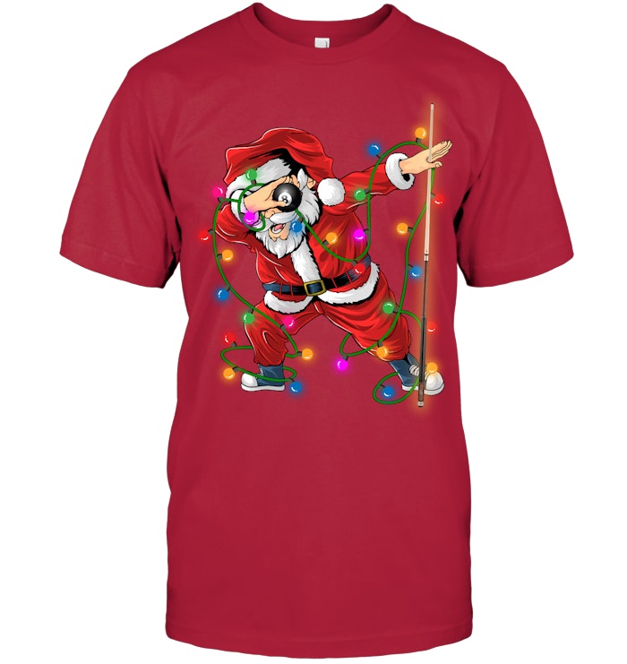 Dabbing Santa Pool Billiards Shirt - Funny Christmas Billiard Tee