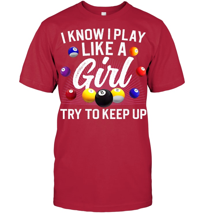 Funny Billiards Design For Women Girls Pool Billiard Player T Shirt
