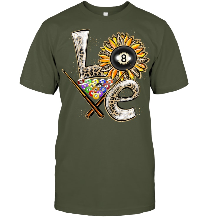 Love Billiard Leopard Shirt Cue Ball Sunflower